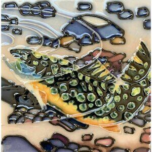 Brook Trout Fish Ceramic Decorative Wall Art Tile 4x4 New Multicolor Modern Gift